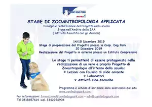 Locandina del corso I° CORSO ZOOANTROPOLOGIA APPLICATA